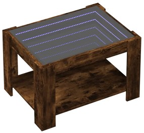 Mesa de centro c/ LEDs 73x53x45 cm derivados de madeira