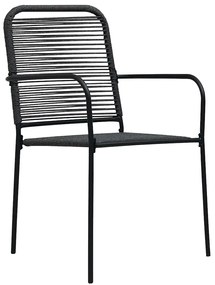 Conjunto de Jantar de 5 Peças em Rattan Preto e Aço