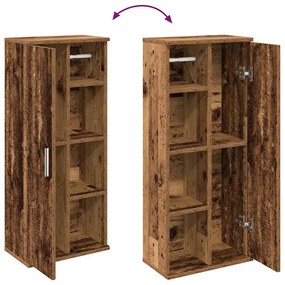 Móvel p/ casa banho c/ suporte rolos 39x22x90 cm madeira velha