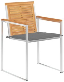 Cadeiras de jardim 6 pcs c/ almofadões madeira de teca maciça