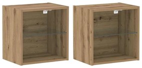 Prateleira Flutuante 2 pcs Carvalho Artesanal 40x28.5x40 cm Madeira La