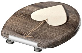 SCHÜTTE Assento sanita c/ fecho suave WOOD HEART duroplast estampado