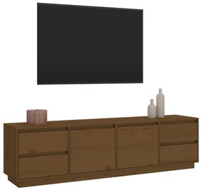 Móvel de TV 176x37x47,5 cm madeira de pinho maciça castanho mel