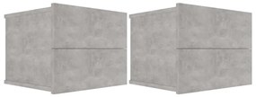 Mesas de cabeceira 2 pcs 40x30x30 cm contraplacado cinzento