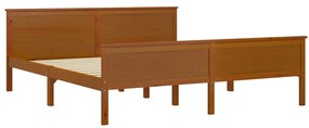 Estrutura de cama 180x200 cm madeira pinho maciço castanho mel
