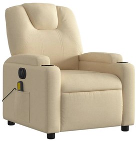 Poltrona de massagens reclinável elétrica tecido creme