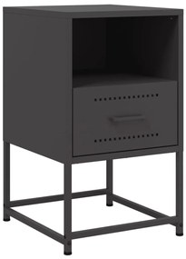 Mesas de cabeceira 2 pcs 36x39x60,5 cm aço preto
