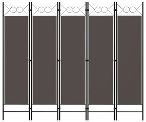 Divisória de quarto com 5 painéis 200x180 cm antracite