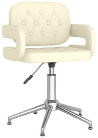 vidaXL Cadeira de escritório giratória couro artificial cor creme