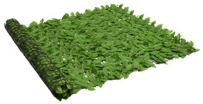 vidaXL Tela de privacidade p/ varanda c/ folhas 300x150 cm verde