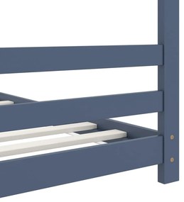 Estrutura de cama para crianças 80x160 cm pinho maciço cinza