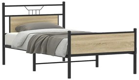 Estrutura de cama sem colchão 107x203 cm carvalho sonoma