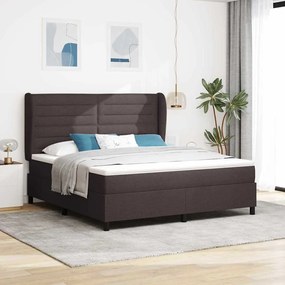 Cama Box Spring vidaXL com Colchão Castanho 180x200 cm em Tecido