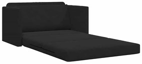 Sofá Cama 2-em-1 Preto 124x204x61 cm Veludo