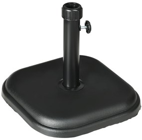 Outsunny Base Cimento 11kg Guarda-Sol Mastros Ø32-38mm Varanda Pátio Jardim Exterior Resistente Intempéries 36x36x31cm Preto | Aosom Portugal