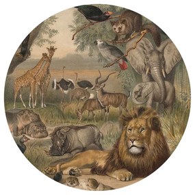 WallArt Papel de parede circular "Animals of Africa" 190 cm