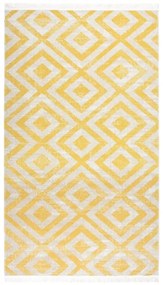 vidaXL Tapete de exterior tecelagem lisa 115x170 cm amarelo e bege