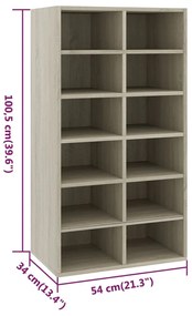 Sapateira 54x34x100,5 cm derivados de madeira cor carvalho