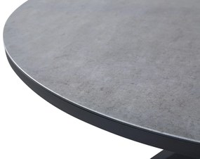 Mesa de jardim redonda em alumínio cinzento e preto ⌀ 120 cm MALETTO Beliani