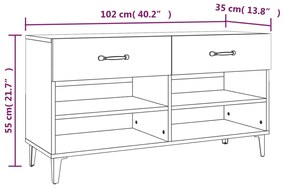 Sapateira 102x35x55 cm derivados de madeira sonoma cinza