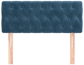 Cabeceira de cama veludo 90x7x78/88 cm azul-escuro