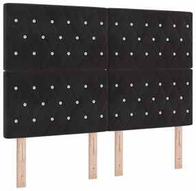 Cama Box com Colchão Preto 140x200 cm Veludo