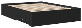Estrutura cama c/ gavetas 120x190 cm derivados de madeira preto