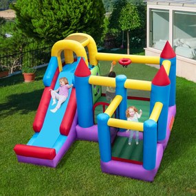Castelo Insuflável com Piscina de Bolas Escorrega e Parede de Escalada Sem Ventilador 323 x 325 x 230 cm