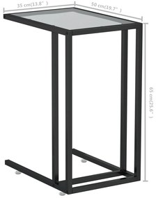 Mesa apoio ao computador 50x35x65 cm vidro temp. transparente