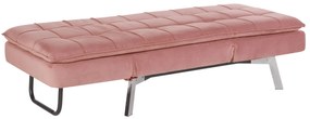 Chaise-longue ajustável em veludo rosa LOIRET Beliani