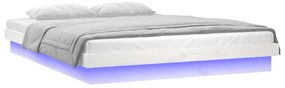 Estrutura de cama c/ LED 140x190 cm branco