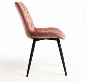 Cadeira Min Veludo - Rosa