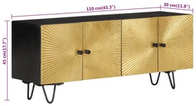 Móvel de TV 110x30x45 cm madeira de mangueira maciça