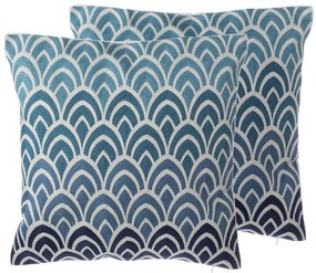 Conjunto de 2 almofadas decorativas de algodão 45 x 45 cm azul NIGELLA Beliani