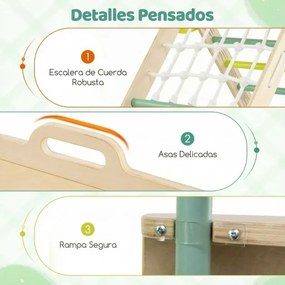 Conjunto de escalada triangular, ginásio dobrável com arco, rampa e escalada, brinquedo Montessori com blocos e labirinto para sala verde