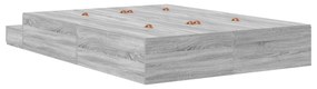 Estrutura de Cama Armazenamento Cinza Sonoma 140x190 cm