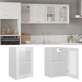 802510 vidaXL Armário de parede c/ vidro 40x31x60 cm contraplacado branco