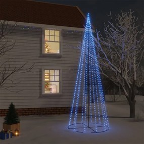 343496 vidaXL Árvore de Natal em cone 732 luzes LED 160x500 cm azul