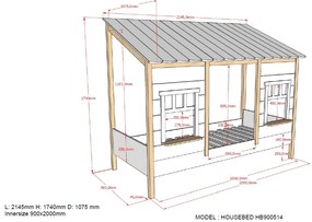 Cama para Crianças Casa HOUSEBED 05 Branca
