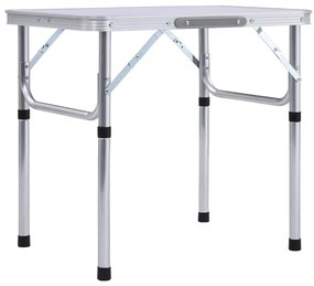 Mesa de campismo dobrável 60x45 cm alumínio branco