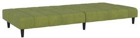 Sofá-cama de 2 lugares veludo verde-claro