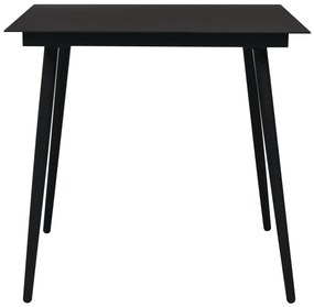 Conjunto de jantar para jardim 5 pcs vime PVC preto