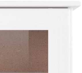 Expositor portas vidro ALTA 77x35x186,5 cm pinho maciço branco