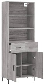 Armário alto 69,5x34x180 cm derivados de madeira sonoma cinza