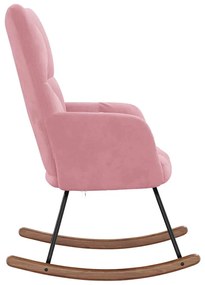 Cadeira de baloiço veludo rosa