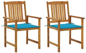 Cadeiras de jardim com almofadões 2 pcs acácia maciça