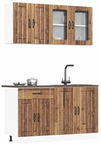 vidaXL 4 peças armário de cozinha conjunto Kalmar madeira velha