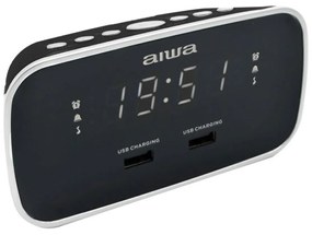 Rádio Despertador Aiwa CRU19BK Negro Preto Radio Fm