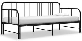 Estrutura sofá-cama de puxar 90x200 cm metal preto