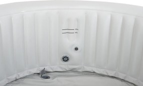 Spa insuflável portátil para 4 Pessoas com bolhas, banheira de hidromassagem, jacuzzi, preto e branco